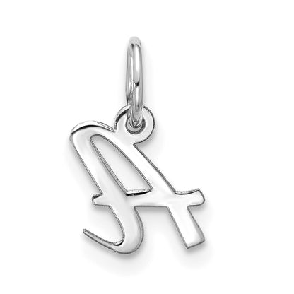 10k White Gold Small Script Initial A Charm