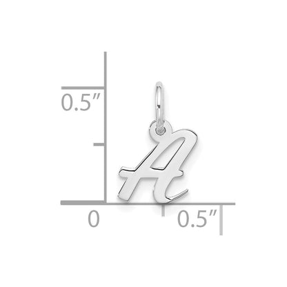 10k White Gold Small Script Initial A Charm