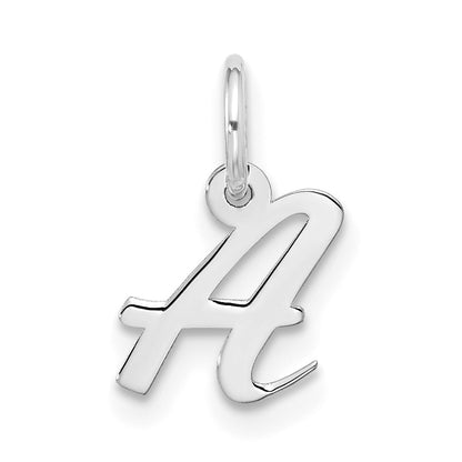 10k White Gold Small Script Initial A Charm