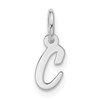 10k White Gold Small Script Initial C Charm