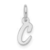 10k White Gold Small Script Initial C Charm