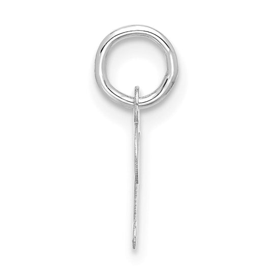 10k White Gold Small Script Initial D Charm