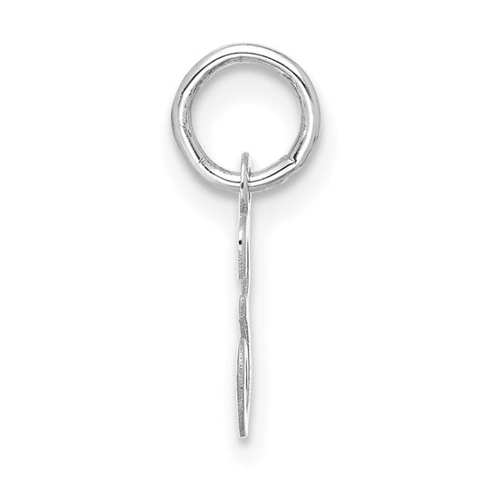 10k White Gold Small Script Initial E Charm