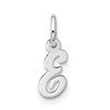 10k White Gold Small Script Initial E Charm