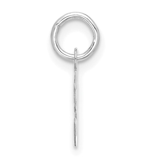 10k White Gold Small Script Initial F Charm