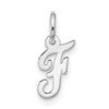 10k White Gold Small Script Initial F Charm