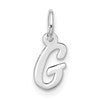 10k White Gold Small Script Initial G Charm