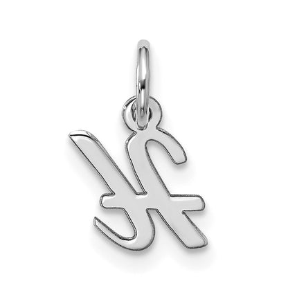10k White Gold Small Script Initial H Charm