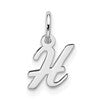 10k White Gold Small Script Initial H Charm