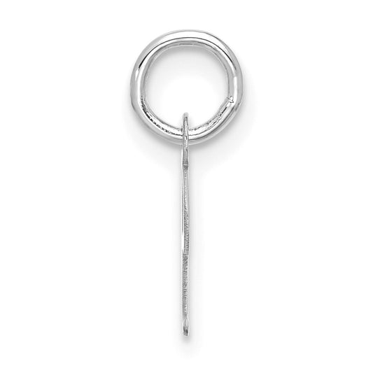 10k White Gold Small Script Initial I Charm