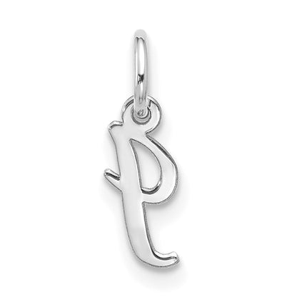 10k White Gold Small Script Initial I Charm