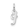 10k White Gold Small Script Initial I Charm