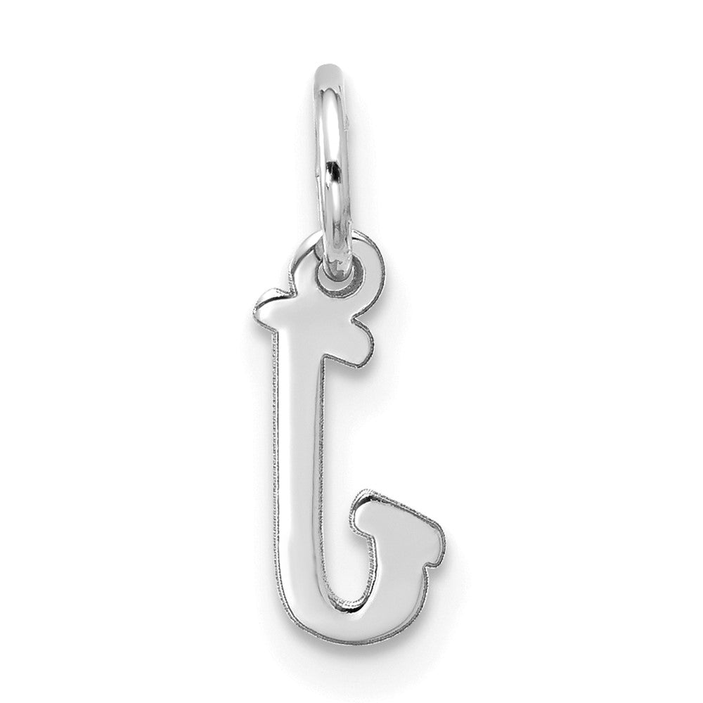 10k White Gold Small Script Initial J Charm