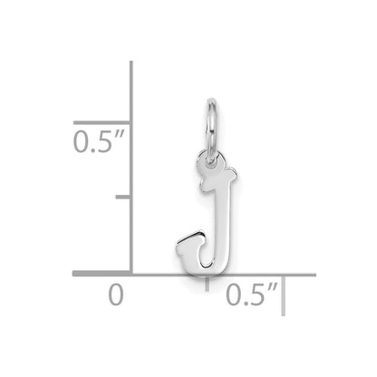 10k White Gold Small Script Initial J Charm