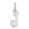 10k White Gold Small Script Initial J Charm