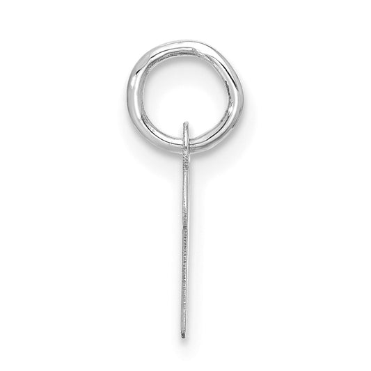 10k White Gold Small Script Initial K Charm