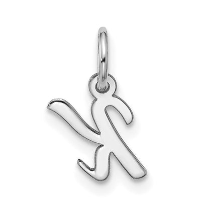 10k White Gold Small Script Initial K Charm