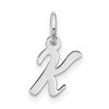 10k White Gold Small Script Initial K Charm
