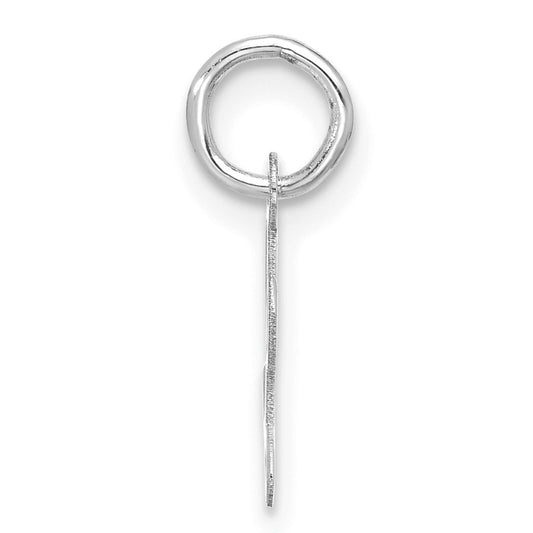 10k White Gold Small Script Initial L Charm