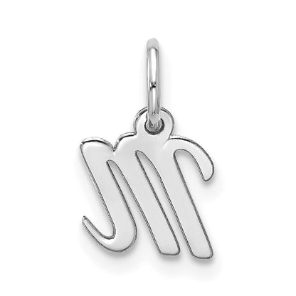 10k White Gold Small Script Initial M Charm