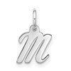 10k White Gold Small Script Initial M Charm