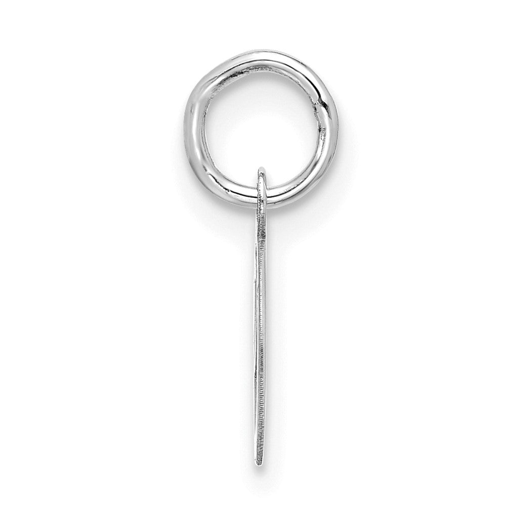 10k White Gold Small Script Initial O Charm
