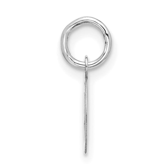 10k White Gold Small Script Initial O Charm