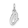 10k White Gold Small Script Initial O Charm