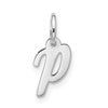 10k White Gold Small Script Initial P Charm