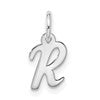 10k White Gold Small Script Initial R Charm