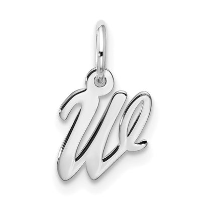 10k White Gold Small Script Initial W Charm