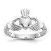 10k White Gold Polished Ladies Claddagh Ring