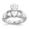 10k White Gold Polished Ladies Claddagh Ring
