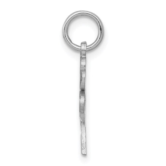 10k White Gold Solid 4-Leaf Clover Charm