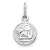 10k White Gold Small Round Angel Charm