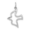 10K White Gold Polished Cut-out Dove Charm
