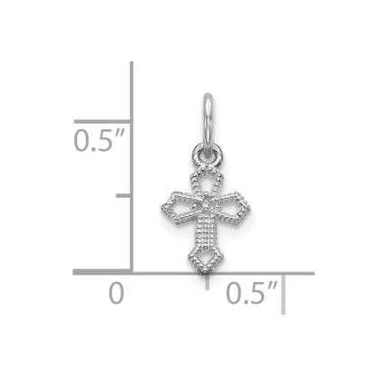 10K White Gold Mini Passion Cross Charm