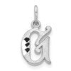 10k White Gold Diamond-cut Initial G Charm
