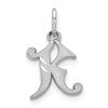 10k White Gold Diamond-cut Initial K Charm
