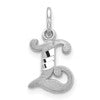 10k White Gold Diamond-cut Initial L Charm