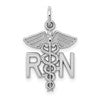10k White Gold Registered Nurse RN Caduceus Charm