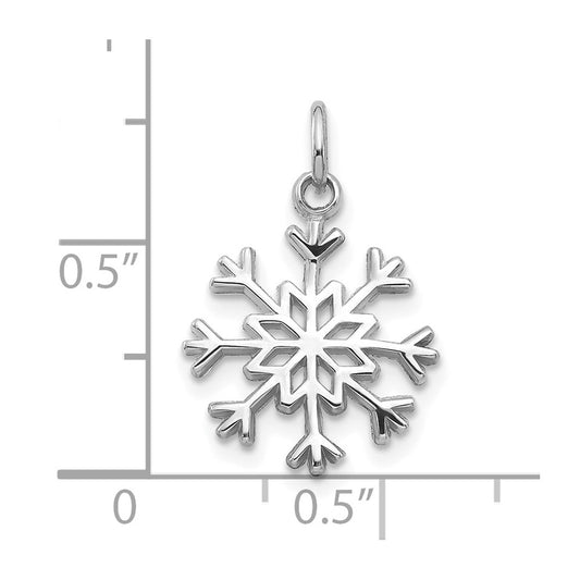 10k White Gold Polished Snowflake Charm