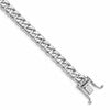 10k White Gold 6.8mm Hand-Polished Flat Beveled Curb Link 8 inch Bracelet