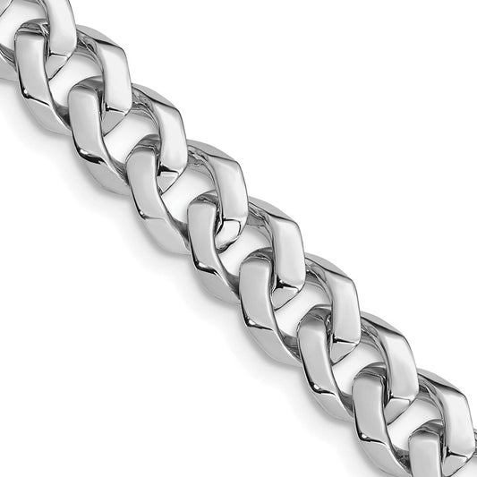 10k WG 8mm Hand-polished Fancy Link Chain