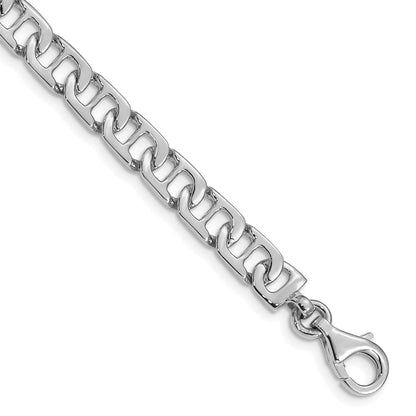 10k White Gold 6.5mm Hand-polished Fancy Anchor Link 8.25 inch Bracelet