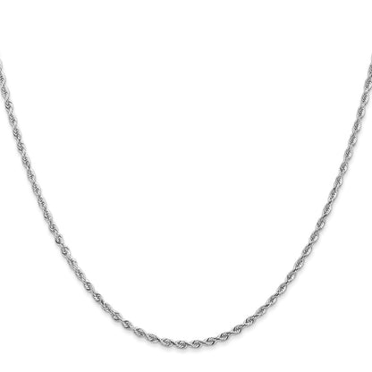 10k White Gold 2.0mm D/C Quadruple Rope Chain
