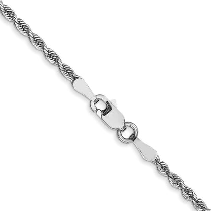 10k White Gold 2.0mm D/C Quadruple Rope Chain