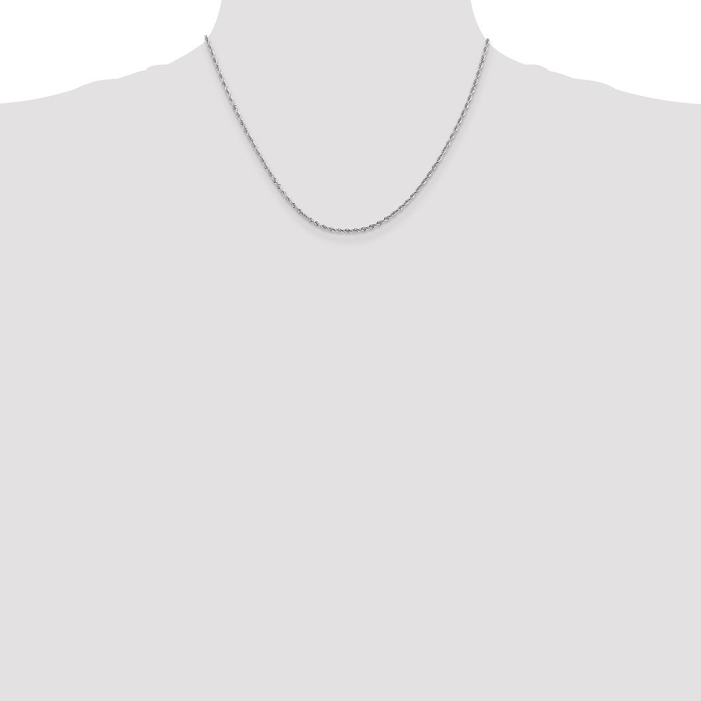 10k White Gold 2.0mm D/C Quadruple Rope Chain