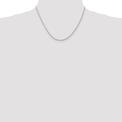 10k White Gold 2.0mm D/C Quadruple Rope Chain