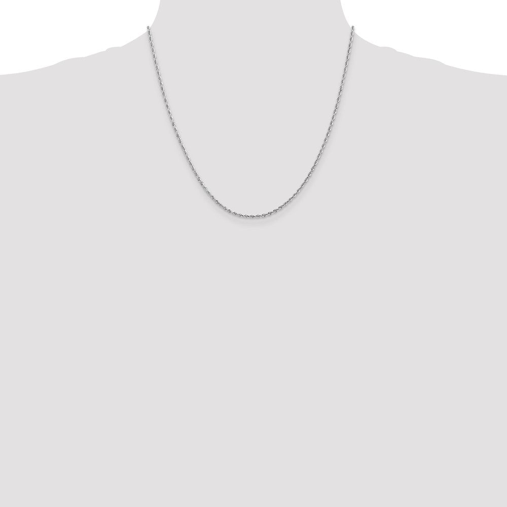 10k White Gold 2.0mm D/C Quadruple Rope Chain